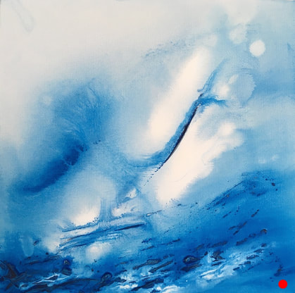 Wild | abstract blué art | Julie Clark art